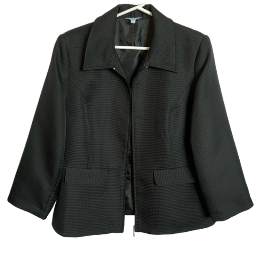 NWOT Denver Hayes black zippered lined blazer size lg